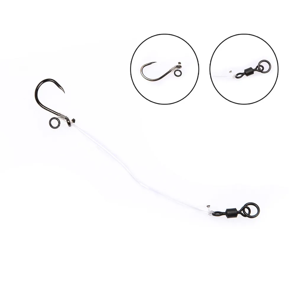 

4pcs/Pack Ready Tied Chod Rigs Barbless Hooks 20LB/9.1KG Japanese Line Long/Short Size 6#&8# Swivels Pesca Fishing Tackle