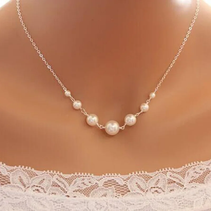 

Pearl Necklace Temperament Necklace New Fashion Vintage Natural Female Beads Birthday Women Geometric