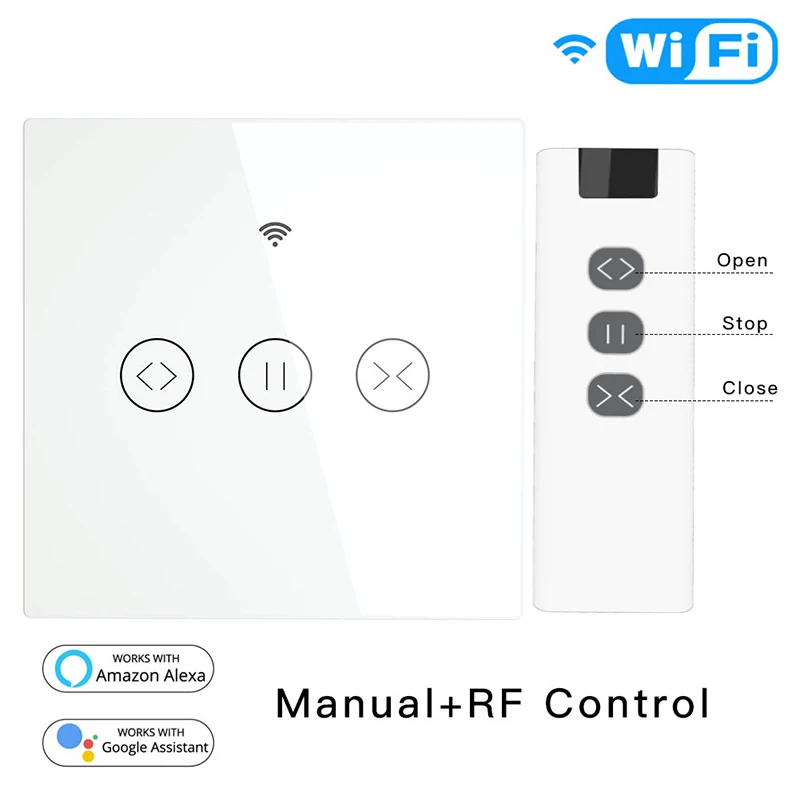 Умный Wi Fi переключатель для штор с роликовым затвором RF 433 Сенсорная панель