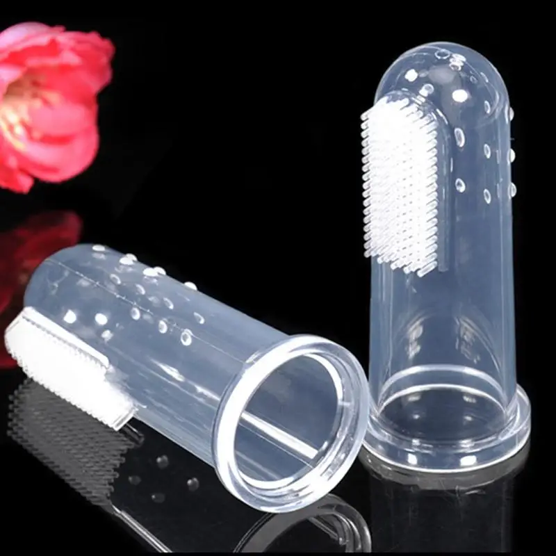 1Pc Dog Toothbrushes Super Soft Pet Finger Toothbrush Teddy Brush Bad Breath Tartar Teeth Tool Dog Cat Cleaning Pet Supplies