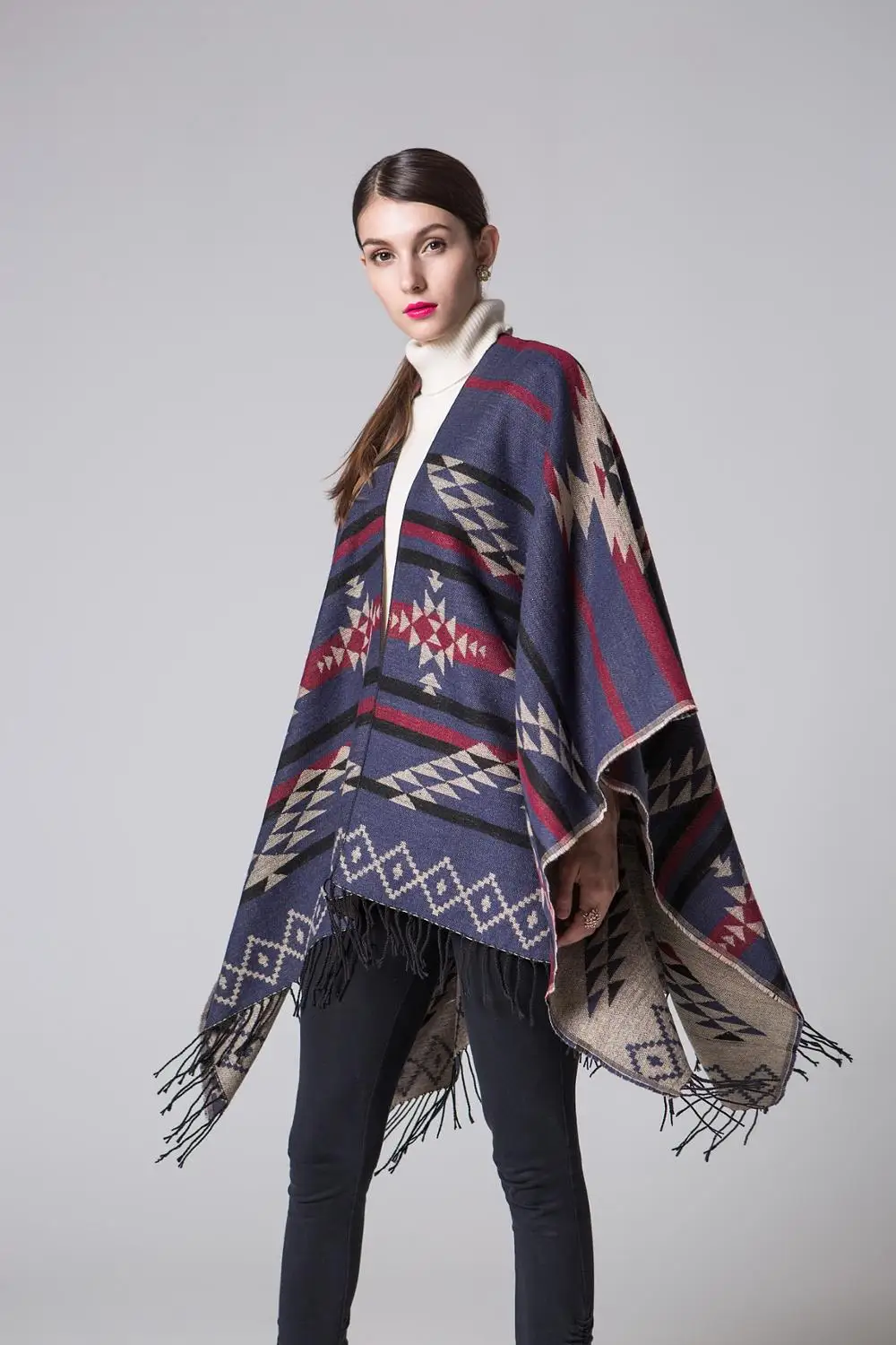 Шаль с двойной каймой использовать женский осенне зимний дикий теплый плащ стиль