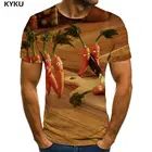 Мужская футболка с принтом моркови KYKU, Повседневная футболка с коротким рукавом и 3D-принтом, лето 2019