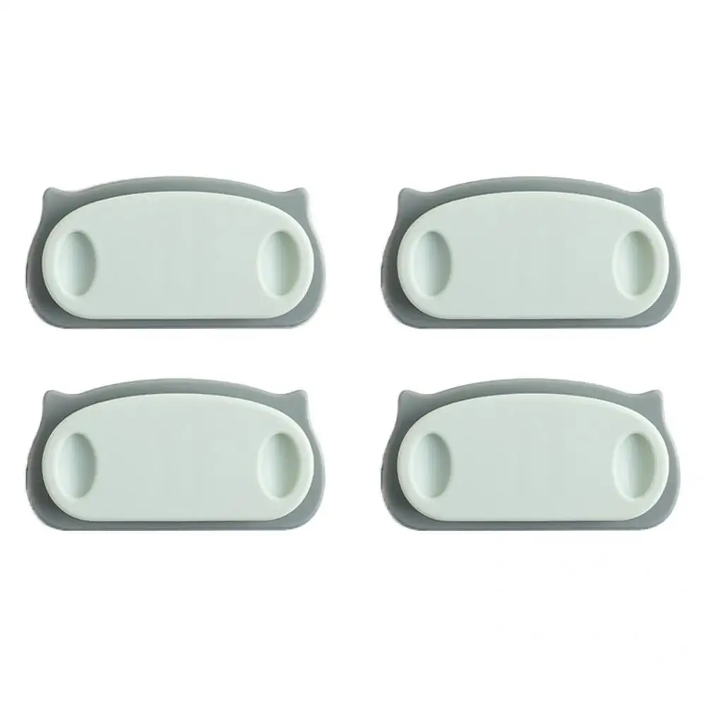 

HIPS 4Pcs Modern Seamless Lightweight Plug Storage Rack Two Hooks Plug Organizer Nail-free for Home