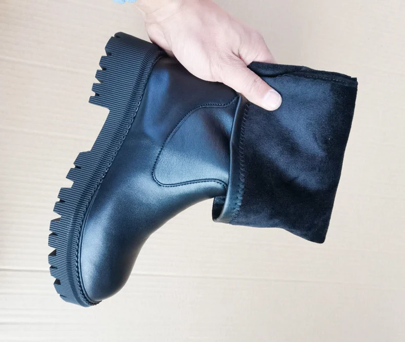 

slim flat Thigh High Boots Platform Women Slim Thick Sole Over The Knee Boots Women Shoes Black Winter Long Boots Women 2020