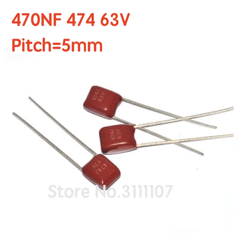 

10PCS/LOT 470NF 474 63V Pitch 5mm CBB Polypropylene Film Capacitor Pitch 5mm 474 470nF 63V NEW