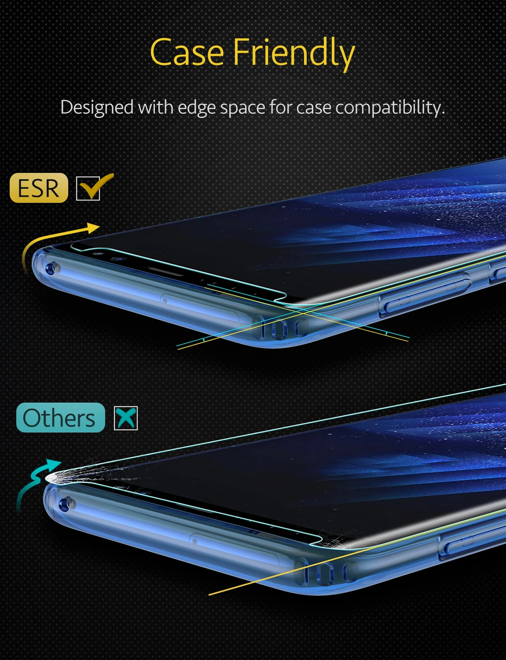 ESR Защита экрана для samsung Galaxy S9 S9 Plus полное покрытие закаленное стекло 9H 3D изогнутый защитный чехол
