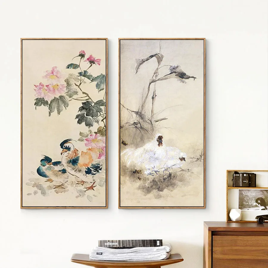 Картины "Раскрась по номерам" Китайские чернильные картины Известные картины с фазанами, фениксами, орлами, павлинами и львами на стену.