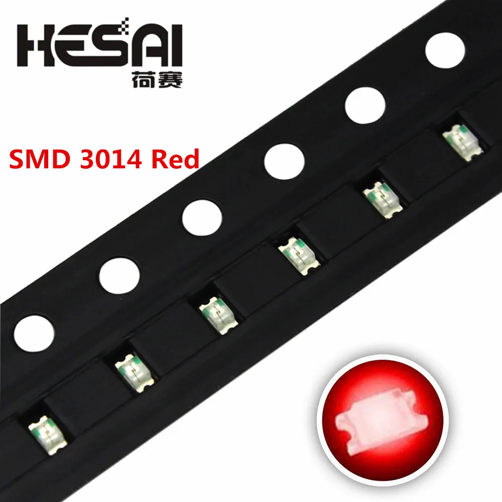 100 шт./лот 5 цветов 3014 SMD СВЕТОДИОД супер яркий красный/зеленый/синий/желтый/белый