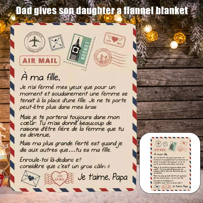 

Premium Blanket Fleece Flannel Throw Blanket Cozy Soft Plush Quilt Blanket Gift For Son Daughter From Dad Drop Shipping
