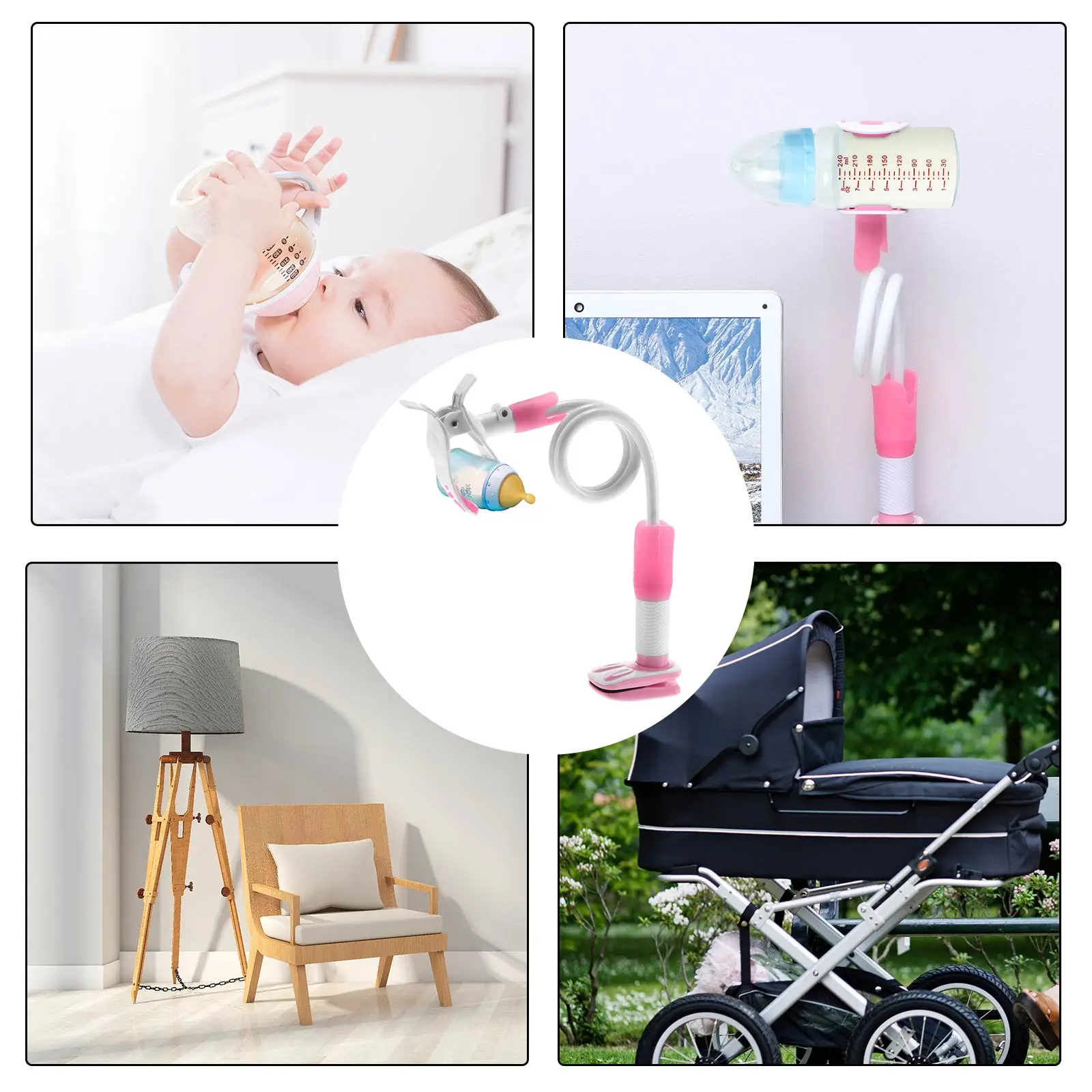 

Free Hand Baby Bottle Holder Feeder Anti-slip Bottles Rack Kids Feeding Holder Drink Water Nursing Support Clip Fixed Bracket