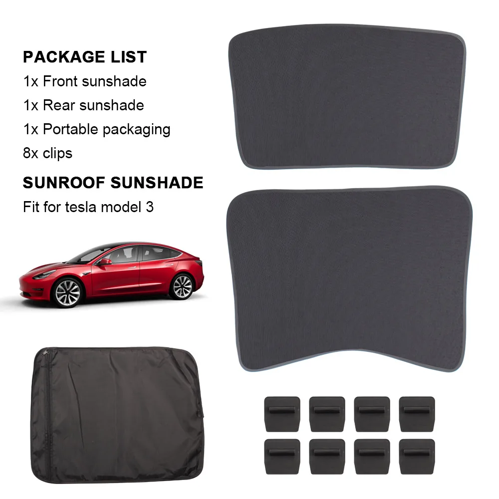 SOPEDAR Car Sunroof Sunshade For Tesla Model 3 Original Front Rear Skylight Windshield Glass Roof Shading Net Auto Accessories | Автомобили