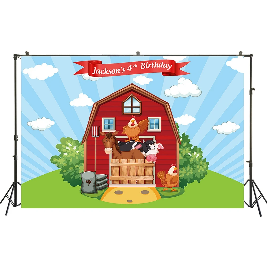 

HUAYI Photography Backdrops Birthday Photo Backdrop Farm Baby Shower Birthday Party Decor Banner Photography Background W-638