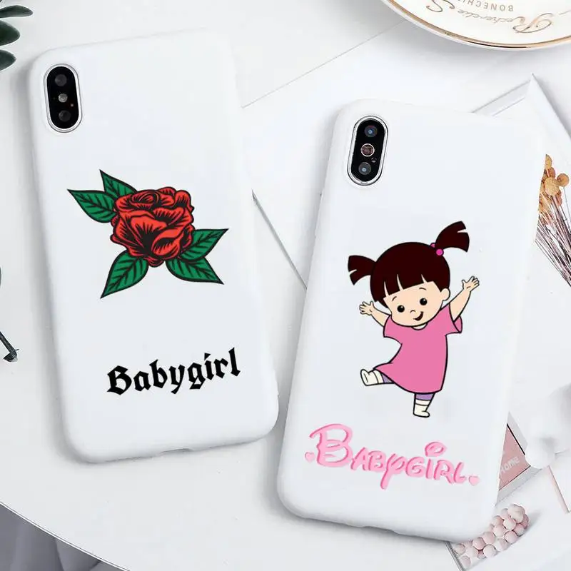 love babygirl phone case for iphone 12 11 pro max mini xs 8 7 6 6s plus x se 2020 xr candy white silicone cover free global shipping