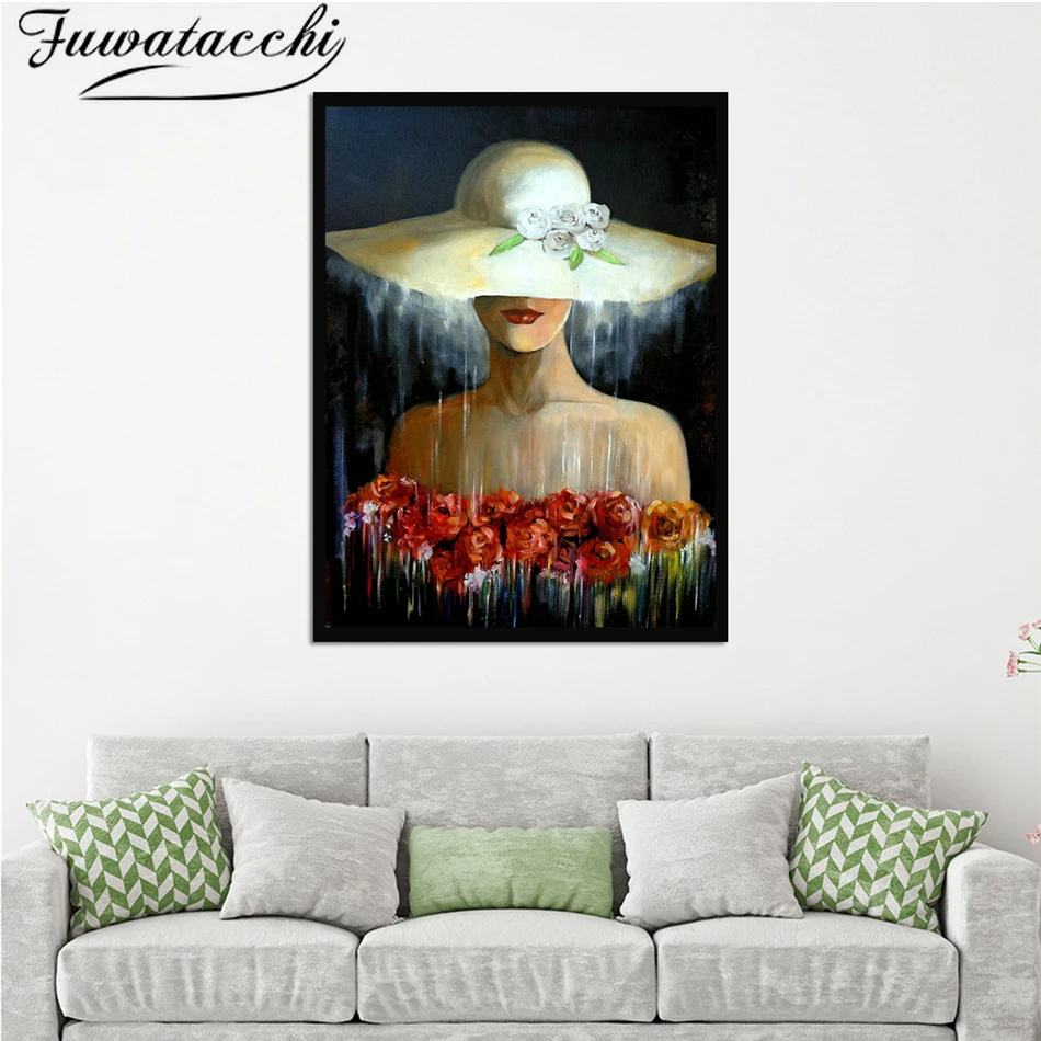 Женская и Цветочная Настенная картина маслом на холсте абстрактные постеры