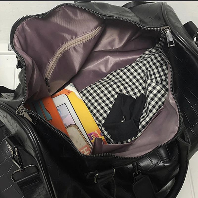 Men's Fashion Brand Soft Leather Hand Luggage Bag Business Trip Travel Storage Bag Training Sports Fitness Bag Women