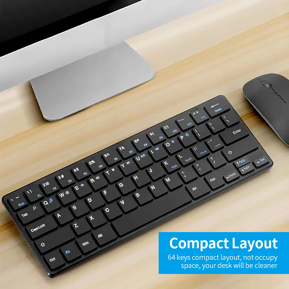 

2.4G Wireless Keyboard and Mouse Combo With FN multimedia keys Slim Design Plug and Play Gaming Keyboard Mouse Set for PC Laptop