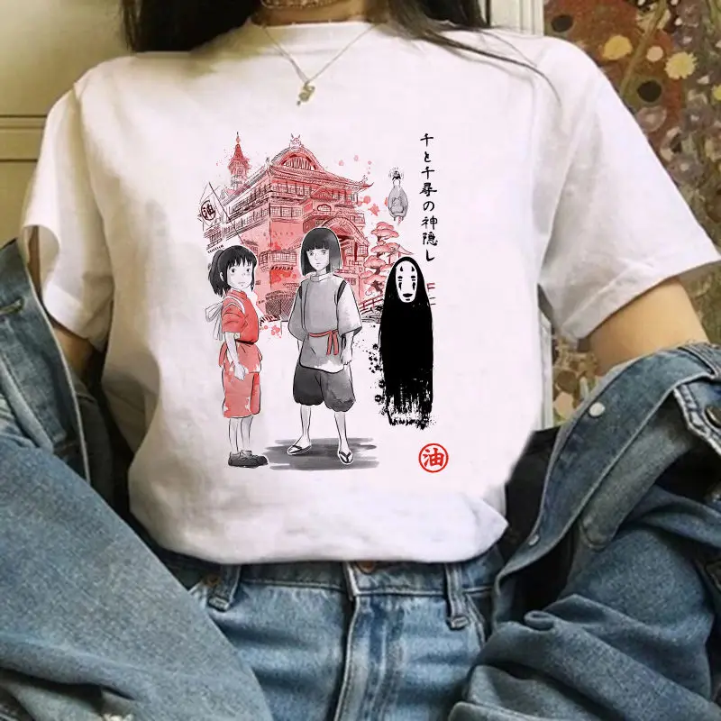 Женская футболка Del Fumetto di с изображением Тоторо Mille e Chihiro stampata Studio Ghibli Maglietta anime