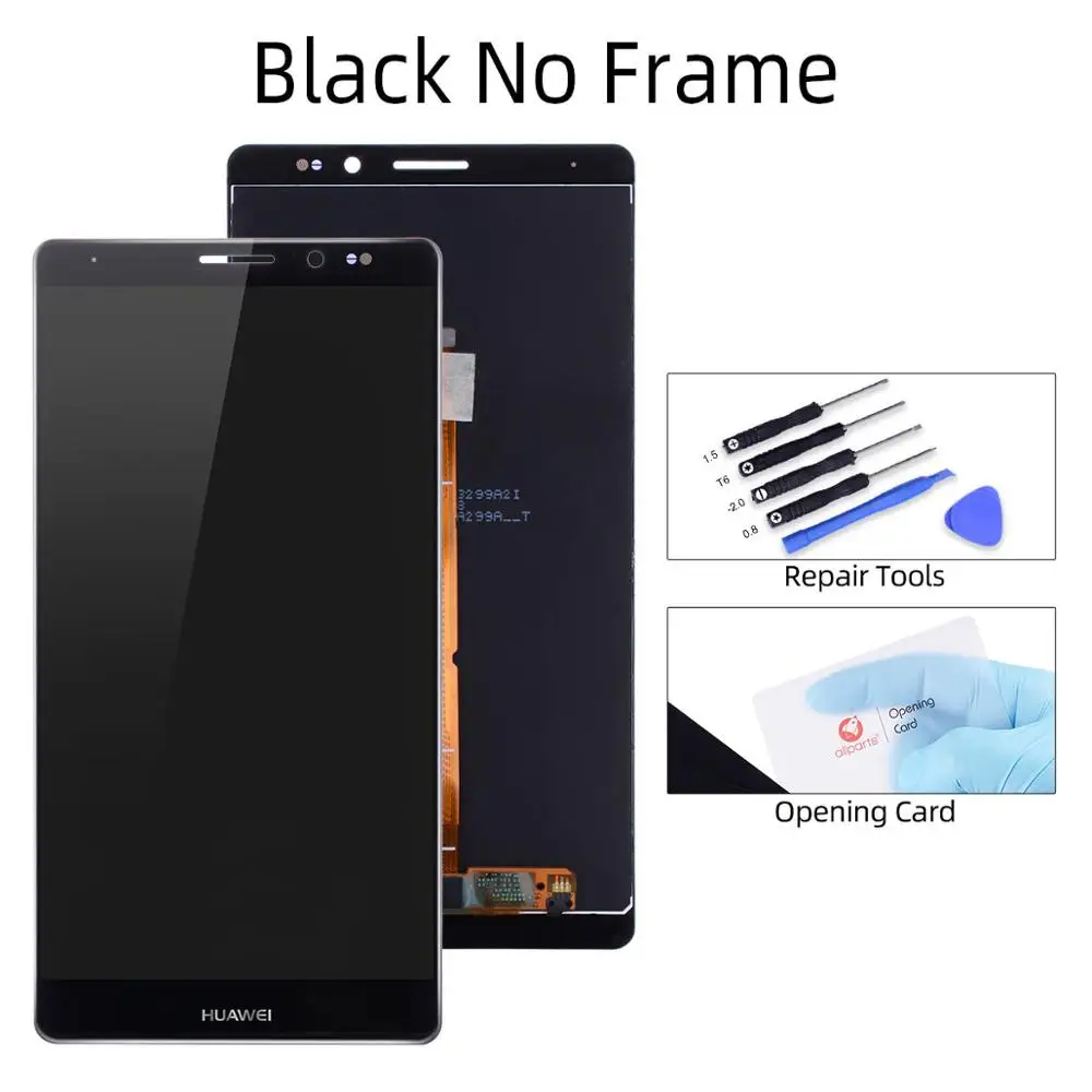 Black No Frame Дисплей для HUAWEI Mate 8 LCD в сборе с тачскрином на рамке 6.0'' черный белый золото кофе мокко - Цвет: Black No Frame