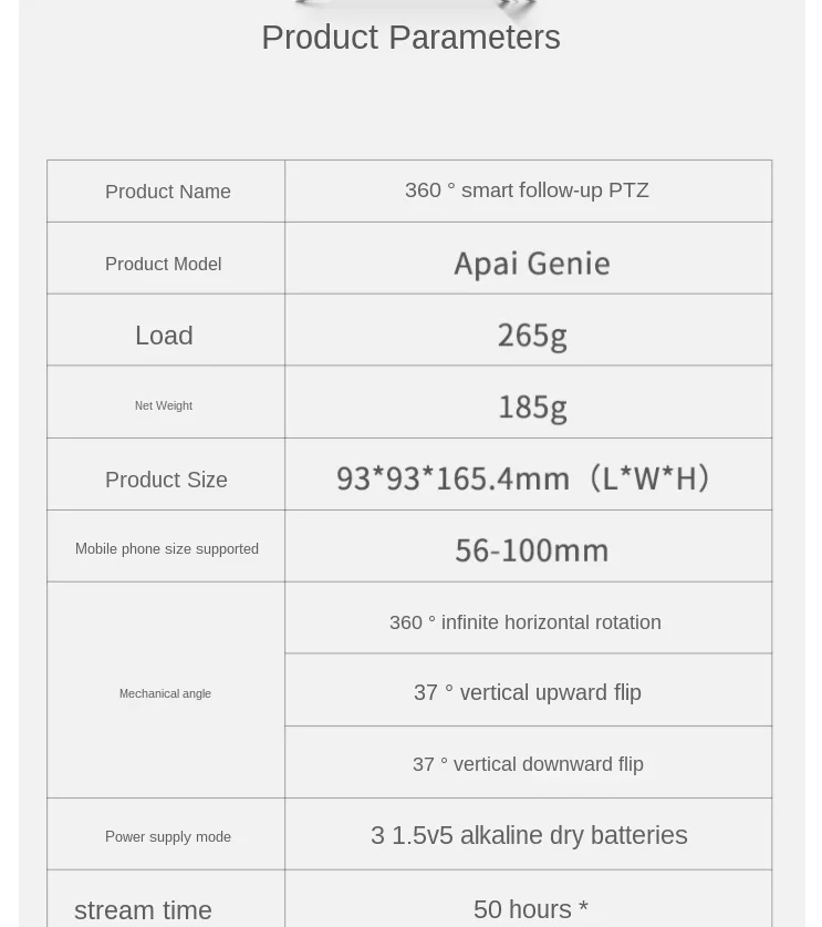 

Intelligent Camera Gimbal-Stabilizer 360 Rotation Face Recognition Smart AI Gimbal Follow Shooting Object Tracking Phone Stand