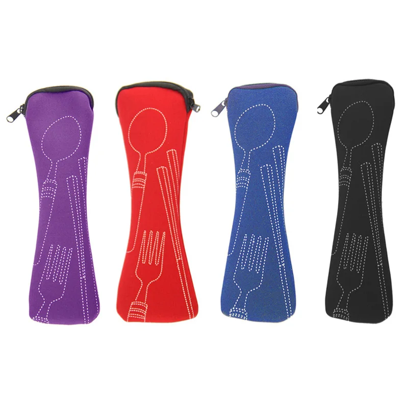 Портативный сумка для посуды на молнии чехол хранения столовых приборов ложки