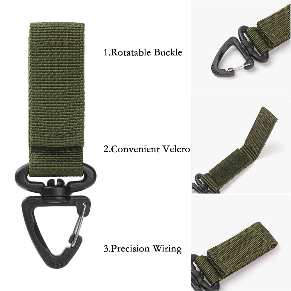 Outdoor Camping Hiking Molle Tactical Nylon Ribbon Knapsack Key Chain Triangle Backpack Waist Bag Fastener Hook Buckle EDC Gear | Дом и сад