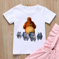 t shirt for boysgirls funny grizzly bear graphic print kids clothes humor hip hop white short sleeve shirt camisetas tops