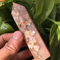 beautiful natural crystal agate natural cherry blossom agate crystal point natural crystal reiki healing 70 80mm