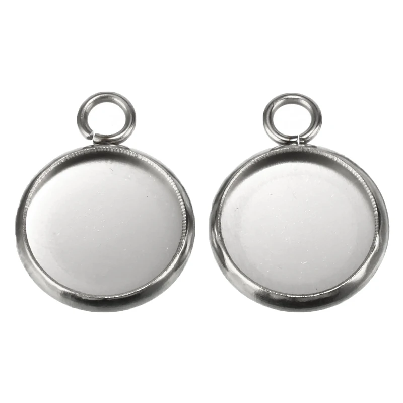 50 шт./компл. Круглый Кабошон ободок база Нержавеющая сталь подвески сделай сам