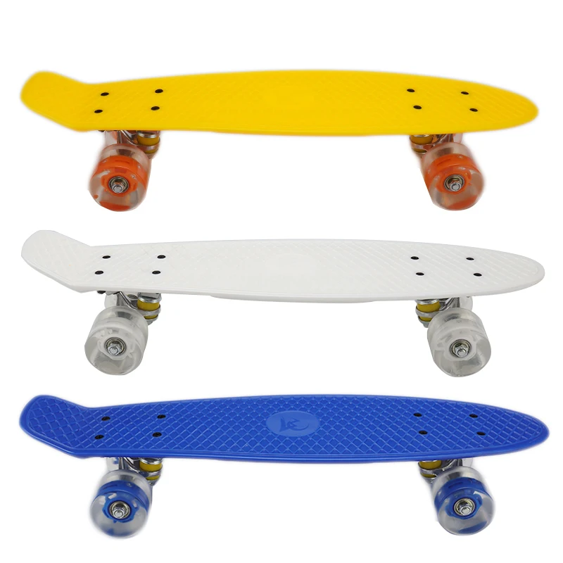 Скейтборд с мигасветильник 22 дюйма пластиковый мини скейтборд для круизера
