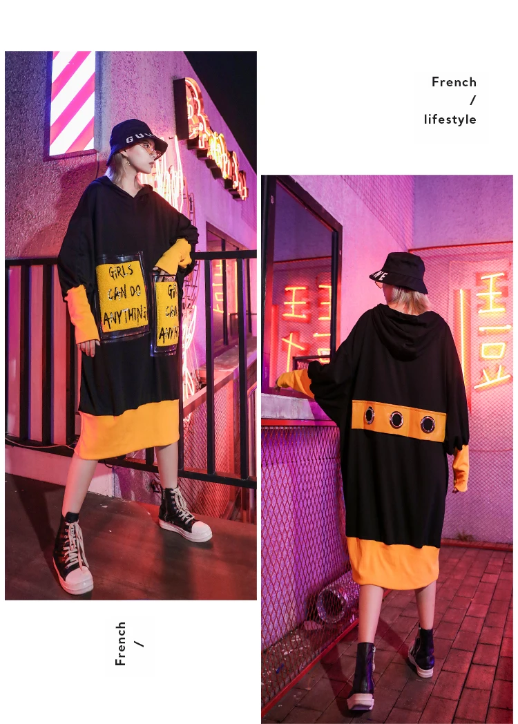 Max LuLu Мода корейский стиль Женская одежда в стиле панк осень уличная женская с капюшоном длинные элегантные платья повседневные платья с принтом Vestidos