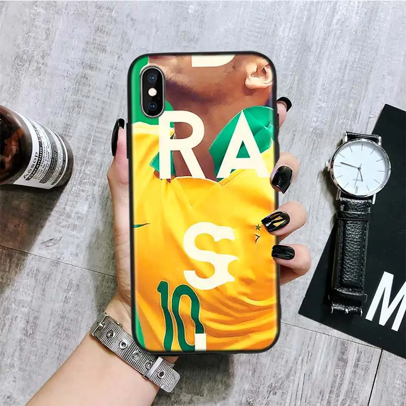 Черный чехол для телефона Neymar с футбольным плеером для Apple IPhone 11 Pro XS MAX XR 7 8 6 6S Plus X 10 Ten 5 5S SE Coque Shell