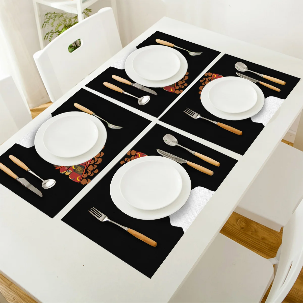 Африканская женщина Черная кухонная подставка с принтом коврик для обеденного