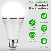 2pcs emergency rechargeable led light bulb 9w 12w portable lamp hook smart flashlight water on e27 when power failure