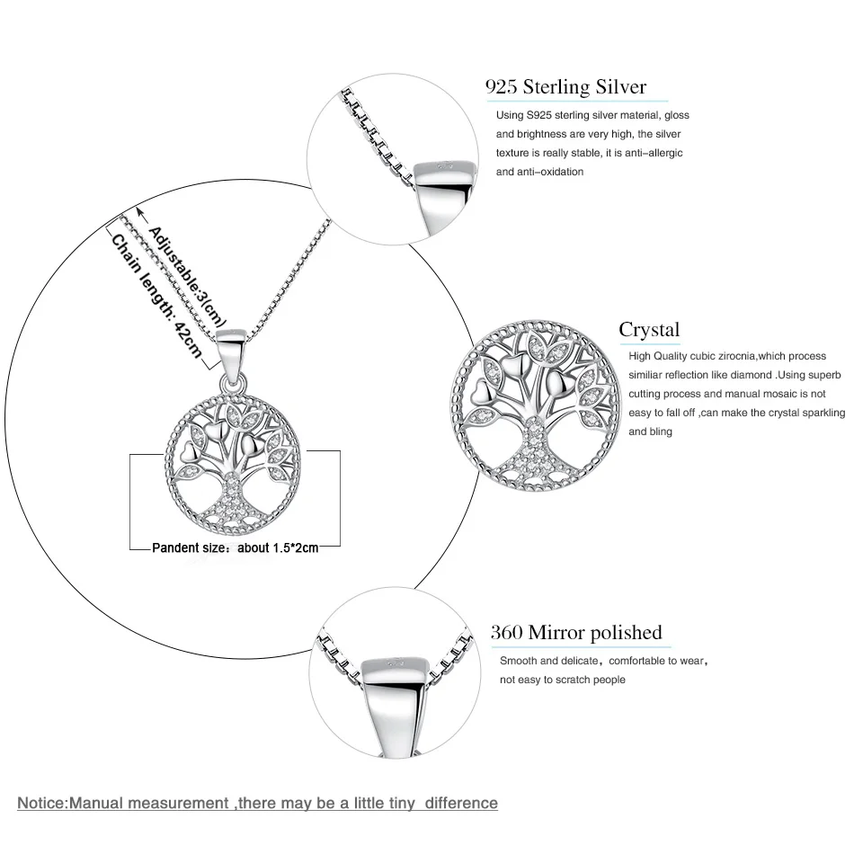 Оптовая Продажа 925 стерлингового серебра ожерелье с круглой подвеской