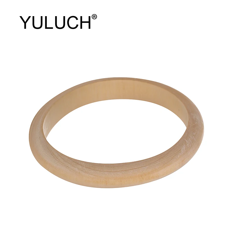Женские круглые браслеты YULUCH бежевые большие из натурального дерева модные