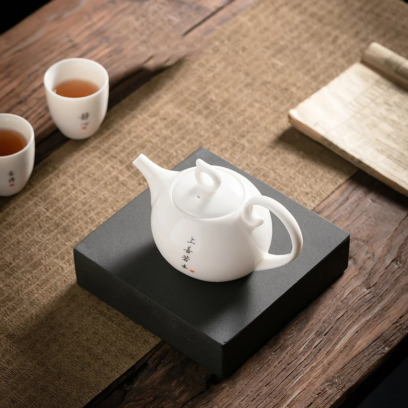 Zen чайный горшок керамический фарфоровый чайник белый цветочный фильтр