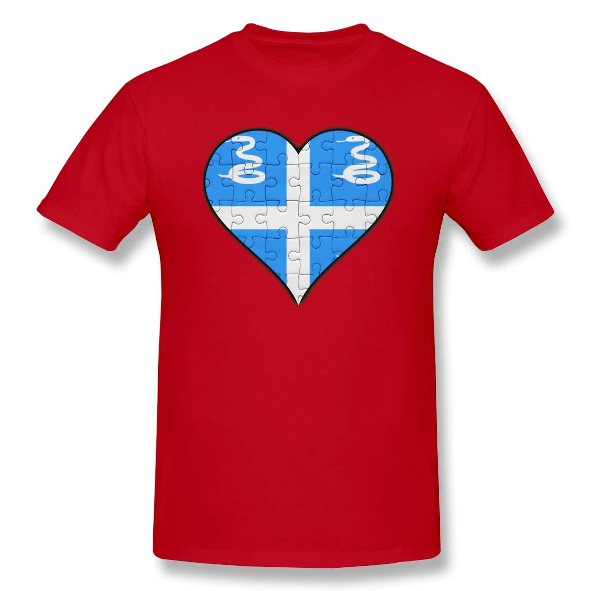 

Martiniquais Jigsaw Puzzle Heart Design Casual Men's Basic Short Sleeve T-Shirt R265 Tees Tops European Size