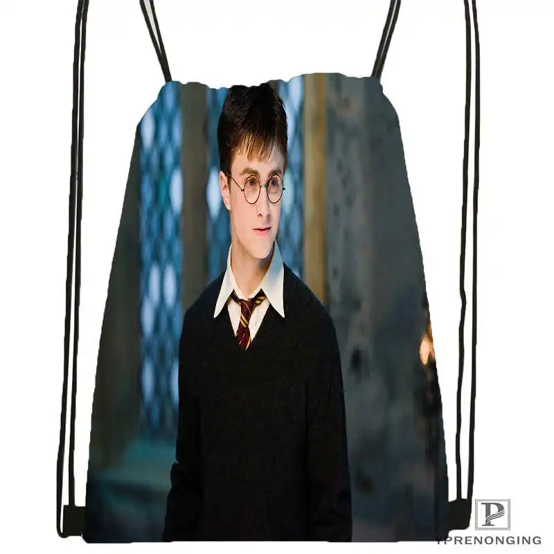 Drawstring Backpack Пользовательские Гарри-Поттер-походная сумка на шнурке для мужчин и женщин милый рюкзак дети ранец(черная спина) 31x40 см#20180611-03-158 - Цвет: Drawstring Backpack
