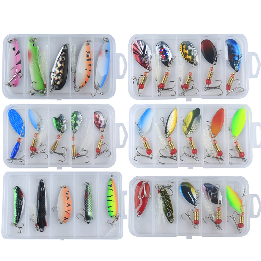 Olta 5 шт./кор. Спиннер рыболовные приманки набор снастей коробки VIB воблеры джиг