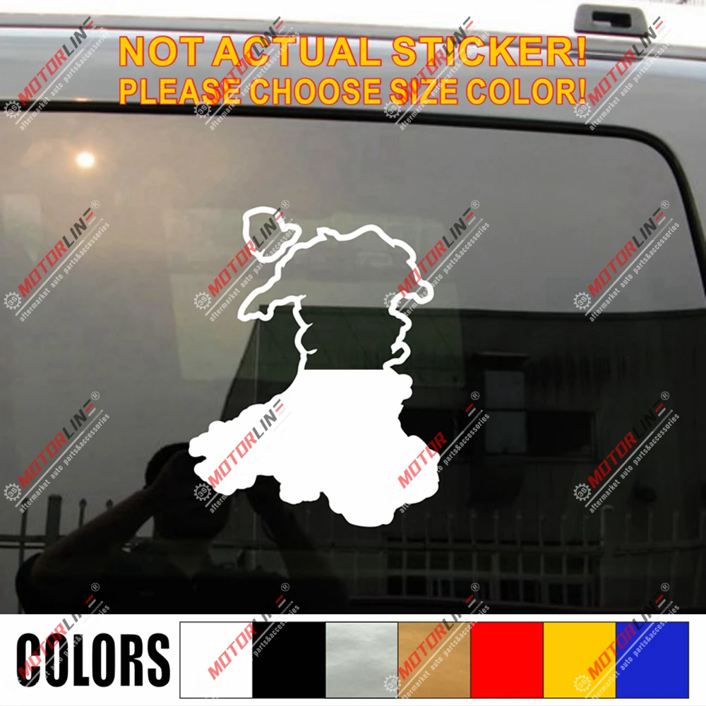 Виниловая наклейка на автомобиль с изображением карты Уэльса и флага|Наклейки