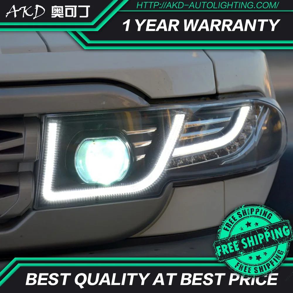 

AKD tuning cars Headlight For Toyota FJ Cruiser Headlights LED DRL Running lights Bi-Xenon Beam Fog lights angel eyes Auto level