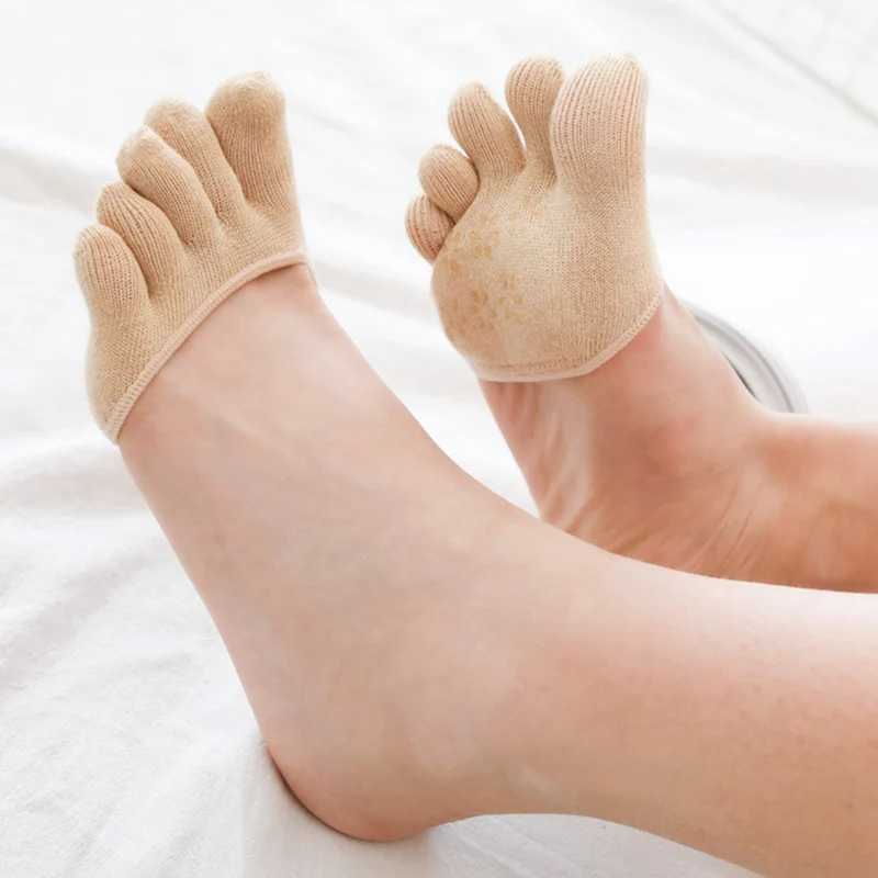 

Women Socks Summer Thin Split Toe Half Palm Socks Invisible Forefoot Cushion Foot Pad Breathable Cotton Socks