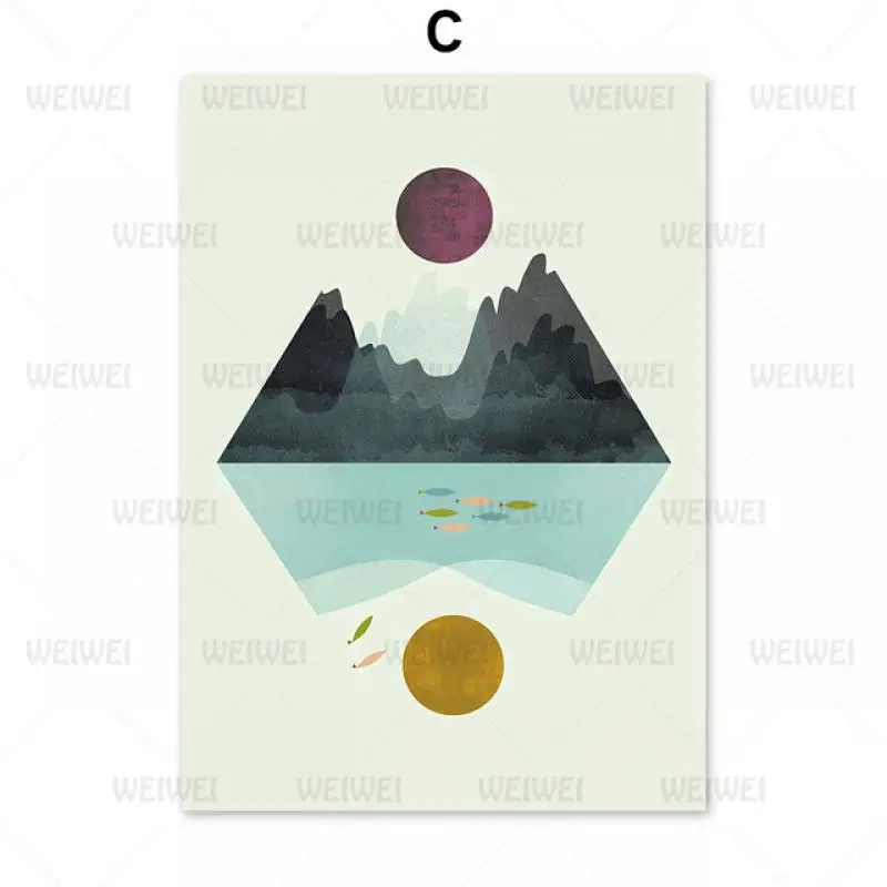 

Still Life Painting Decoration Abstract Landscape Painting Yellow Blue Circle Canvas Poster Home Wall Decoration Still Life