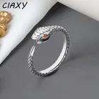 CIAXY 925 пробы серебряные Ретро Змея в форме кольца для Для женщин Личность открытым змея обмотки тайское серебрянное кольцо ювелирные изделия
