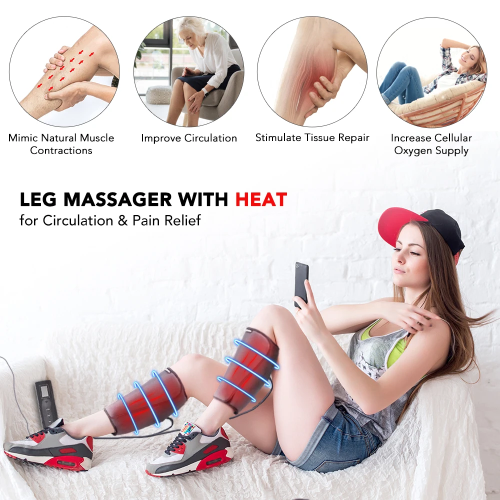 Infrared Heating Knee Massage Pad with Air Compression Arthritis Joint Brace Physiotherapy Vibration Foot Arm Massager | Красота и