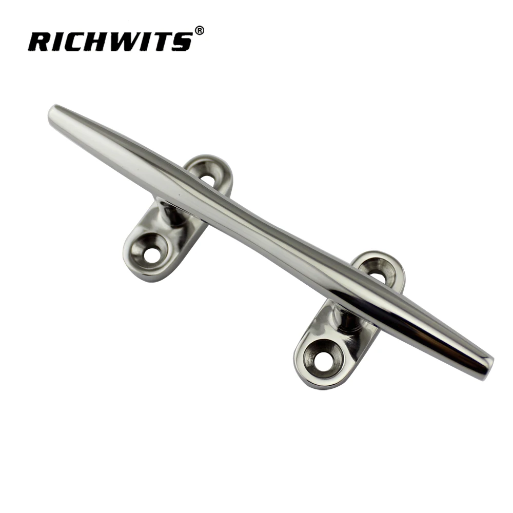 

2 pieces 8 inch High Quality 316 stainless steel marine boat heavy duty hollow base cleat