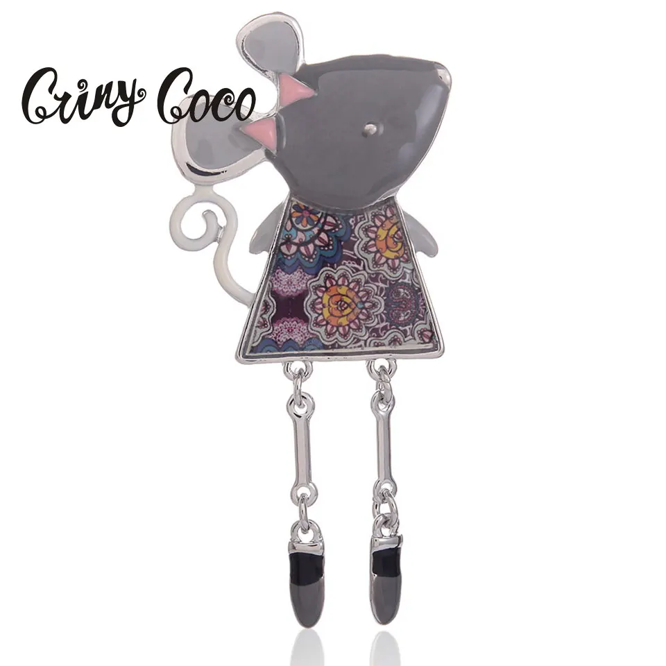 Cring Coco трендовая брошь в виде мыши животного для женщин платье шарф воротник