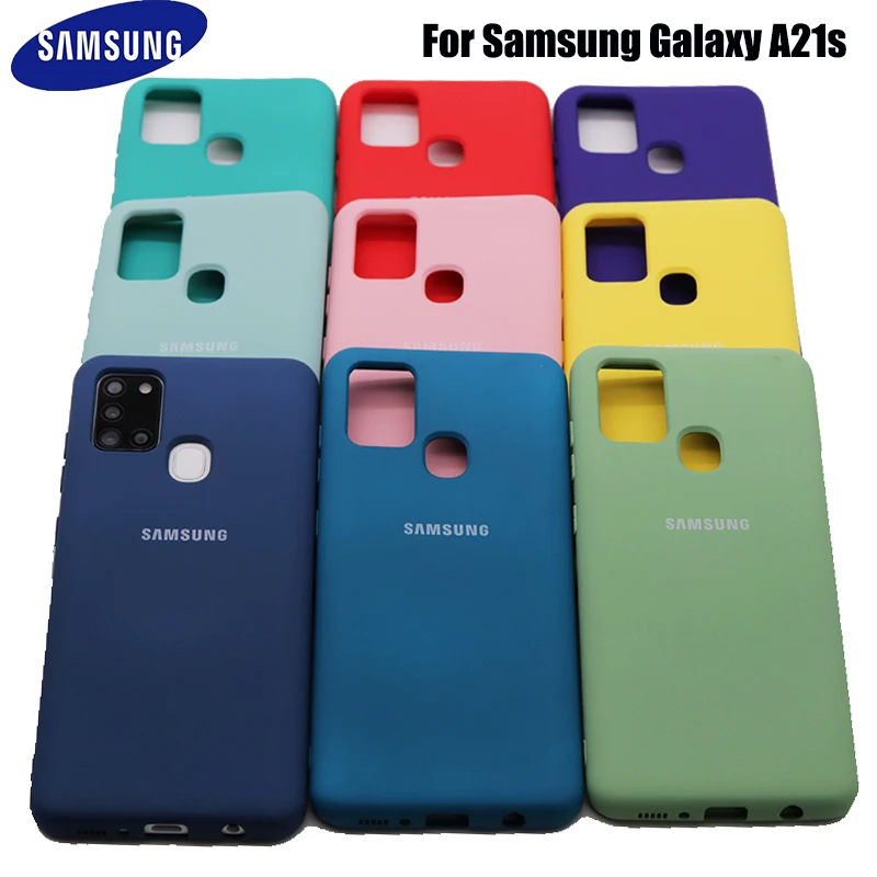 Galaxy A21S чехол оригинальный Samsung шелковистые силиконовый Высокое качество мягкого