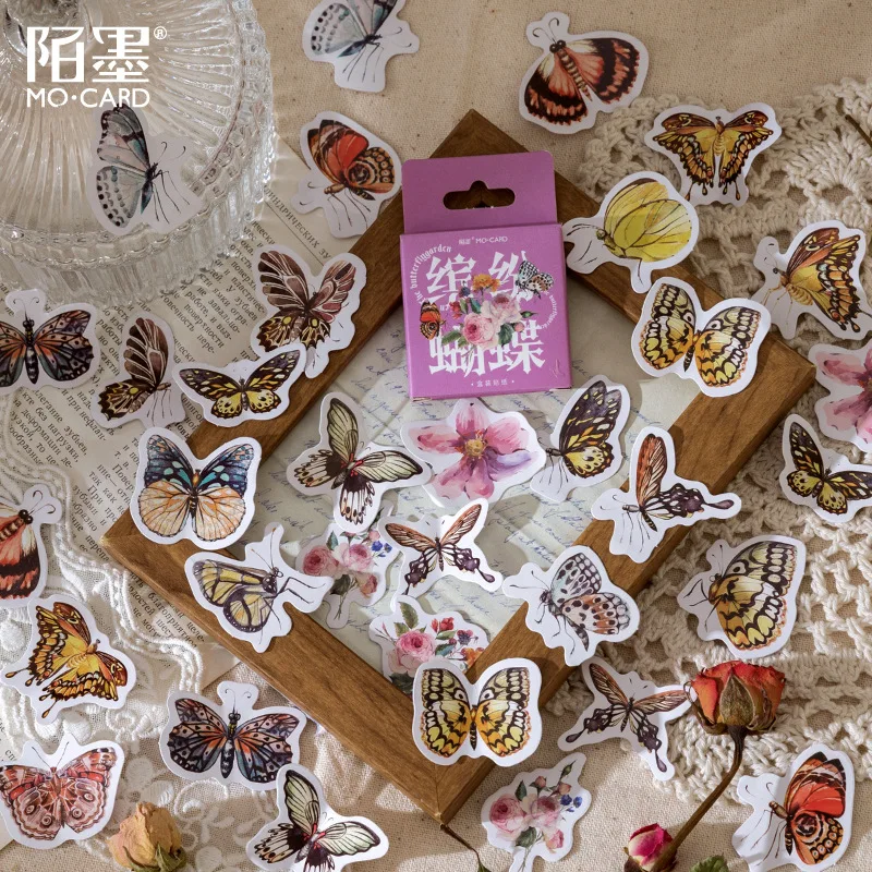 

46pcs/box Colorful Butterfly Stickers Junk Journal Decorative Mini Stickers Scrapbooking DIY Diary Craft Stickers Travel Planner
