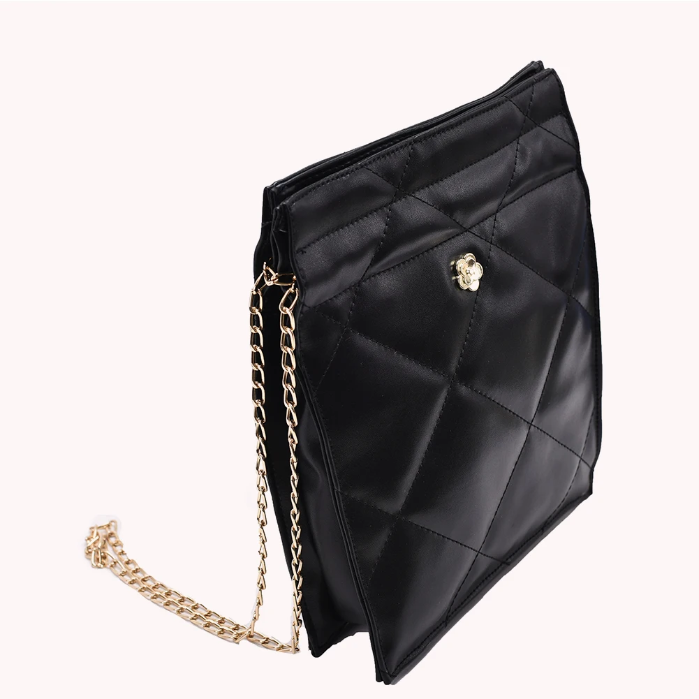 

Fashion Exquisite Shopping Bag Portable Shoulder Totes Female Solid Leather Lattice Print Handbag Messenger Bag